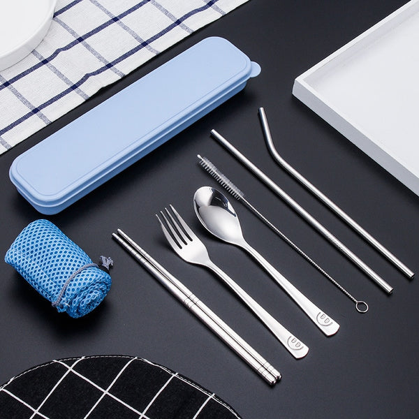 Reusable Cutlery & Straw Set - Blue