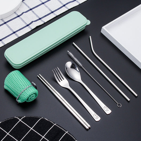 Reusable Cutlery & Straw Set - Green